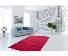 Lalee Tapis Effet Soie en Viscose Fait Main Premium 500 Red 160x230cm Dintérieur, Rouge