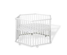 Geuther, Parc bébé hexagonal Matrix, Blanc, fond étoiles, 97 x 112 cm
