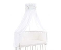 babybay Ciel de Lit en Coton Organique avec Nœud Convient pour Tous Modèles Blanc avec Étoiles Pailleté Menthe 1 Unité