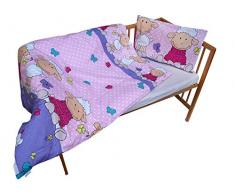 cosing 332–019–61 enfant Parure de lit coton 2 pièces – Mouton Rose