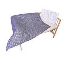 cosing 332–022–142 enfants Parure de lit réversible sleeplease coton 2 pièces – étoiles Blanc/gris