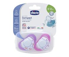 Chicco Physio Active Sucette en Silicone Rose, 6-16 Mois, 2 Pièces (Couleurs Assorties)