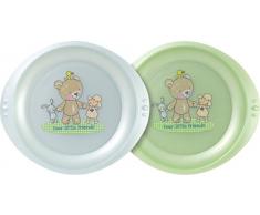 Rotho Babydesign 306230224AZ Lot de 2 assiettes à manger (Bleu/vert citron)