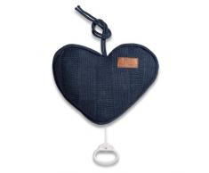 Babys Only Coussin musical coeur Robust Mix bleu kobalt - Bleu foncé