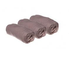 Easy Dort Pack de 3 Draps Housse en Bambou Taupe 70 x 140 cm