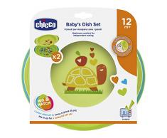 Chicco Ensemble Assiettes Plate & Creuse Décorées - x2 - Vert - 12M+