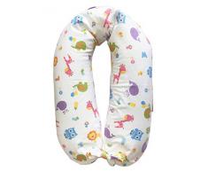 Coussin dallaitement et de grossesse + housse avec lacets / 190 cm (rembourré en billes de polystyrène, ignifuge) Zoo Sfondo Bianco