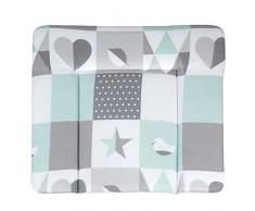 roba Matelas à langer souple Happy Patch mint, 85x75cm, matelas à langer souple avec revêtement en PU.