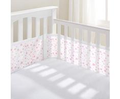 Lit bébé 4 Côtés Doublure en maille respirant, Twinkle Twinkle, Rose étoiles