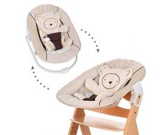 Hauck/ Alpha Bouncer/ Transat Nouveau-Né 3 en 1/ Douillet/ dès la Naissance pour Chaise Haute Évolutives en Bois Alpha+ & Beta+/ grande Surface/ Réducteur/ Hearts Beige