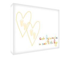 Feel Good Art Tels a Big Miracle in Such Little Boys Gallery Décoration murale sur toile avec boîte frontale Motif galerie Beige 30 x 40 x 2 cm, Multicolore, 30 x 20 cm