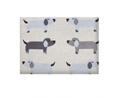 Sevira Kids - Couverture bébé en coton bio - Plaid enfant Tricot - douce - label GOTS - Cadeau naissance - Teckel Bleu