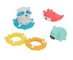 Badabulle Rigolos Splash Montagne Jouets de Bain Gicleurs avec Flotteurs Lot de 6 Pièces