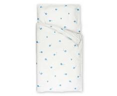 Kindertraum 5245110 Parure de lit pour enfant Motif étoiles design 451, 40 x 60 cm et 100 x 135 cm Blanc/Bleu
