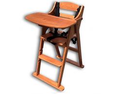 Safetots Chaise haute Putaway pliante en bois, bois foncé