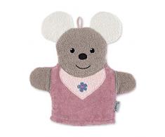 Sterntaler Gant de Toilette pour Jouer Souris Mabel, Taille : 25 x 24 cm, Rose