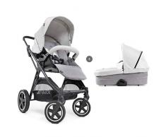 Hauck Mars Duoset Poussette jusquà 25 kg + Couvre Jambes + Nacelle Bébé, Siège Reversible, Grand Canopy, Pliable Compacte, Compatible avec Siège Auto Cosi – Gris