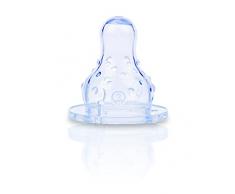Nûby Tétines - Lot 2 tétines silicone biberons col standart - 3V - 0+