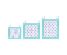 LULANDO Tapis Déveil, Trois Tailles, Coton/Poliester Trois Tailles Disponibles: 120x120 cm, 150x150 cm, 150x200 cm, Couleur: Mint - Grey Stars, Taille: 120 cm x 120 cm