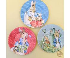 Petit Jour Paris - 3 assiettes à dessert assorties Pierre Lapin - Parfaites pour le dessert