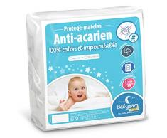 Babysom - Protège Matelas Bébé Anti-acarien - 70x140 cm | Alèse imperméable Souple et Silencieuse | Bouclette 100% Coton : Doux et Absorbant | Oeko-Tex®