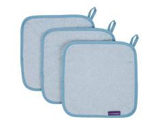 Clevamama Set de 3 Bambou Gants de Toilette Bébé Bleu