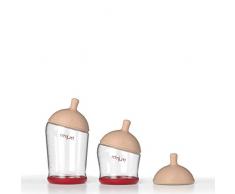 Mimijumi 2AK-WS-R-BB Starter Set de 2 Biberons Very Hungry, 1 Biberon Not So Hungry, 2 Tétons Débit 2 1 Unité