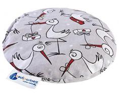 Medi Partners Coussin de noyaux de cerises pour bébé 180 g rond 15 cm (Storks) Gris