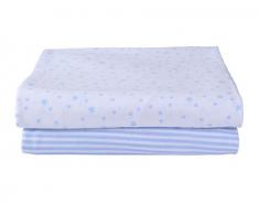 Clair de Lune Lot de 2 draps imprimés pour landau/berceau Bleu