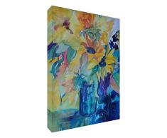 Feel Good Art VJ-SUNSHINEBOUQUET1216-15IT Tournesols sur Une journée ensoleillée sur Toile, Peinture Originale stylisée, Artiste Val Johnson 91 x 60 cm Multicolore