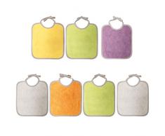 Babycalin - Lot de 7 Bavoirs Naissance en microfibre - 19 x 21 cm