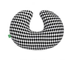 LULANDO Minky Coussin dallaitement en Forme de Croissant pour Nourrissons 55 x 42cm, pour Les Femmes Enceintes, Taie doreiller Échangeable, Coton 100 %, Certificat Oeko-Tex® - Noir et Blanc