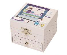 TROUSSELIER - Prince & Princesse - Boîte à Bijoux Musicale - Idéal Cadeau Jeune Fille - Musique Un Jour Mon Prince Viendra - Colori Rose Poudré