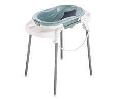 Rotho Babydesign TOP Station de Bain, Avec Baignoire pour Bébé, Support de Baignoire, Dossier de Baignoire et Tuyau de Vidange, 0-12 Mois, Lagoon, 21042 0292 01