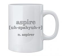 Feel Good Art brillant Mug en céramique Motif typographie moderne gris (, Aspire)