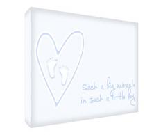 Feel Good Art Diamant poli/Souvenir pour bébé Symboliquement pour la chambre de bébé en design mignon (15 x 21 x 2 cm, grand, bleu bébé, un grand miracle dans, un petit garçon)