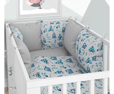 Tour de lit – Six coussins en velours pour lit bébé 60 x 120 cm