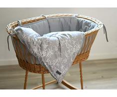 Manostiles Parure de lit pour bébé en coton bio Motif danois Gris loup