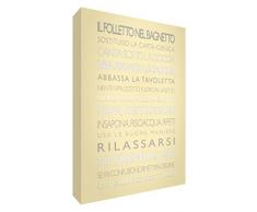 Feel Good Art BATHRULES1624-20IT Le Folletto dans la Bain Tableau sur Toile Murale Moderne Style Typographique, Crème, 60 x 40 x 4 cm