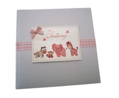 White Cotton Cards Album photo de baptême (Medium, Rose)