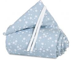 babybay Tour de Lit en Piqué Convient pour Modèle Maxi Boxspring Comfort/Comfort Plus Bleu Ciel avec Étoiles Blanc 1 Unité