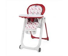 Chicco Chicco Polly Progres5 – Chaise haute évolutive : hamac, chaise haute et élévateur compact, réglable, avec 4 roues et frein, de 0 à 3 ans, couleur rouge imprimé baleines (rouge) 1 unité 12400 g