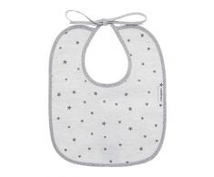 Bavoir Forme Carré Motif Étoile Stela Gris 18,5 x 21 cm