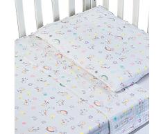 Picci Parure de lit pour lit bébé Motif Licornes et coccolosi 400 g
