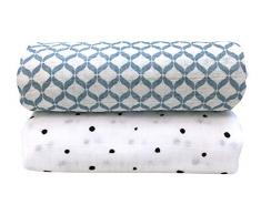 Motherhood Premium Lot de 2 chiffons de protection lavables 100% coton naturel Bleu classique 85 x 110 cm