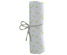 Babycalin Drap Housse Imprimé Nœuds Vert 70 x 140 cm