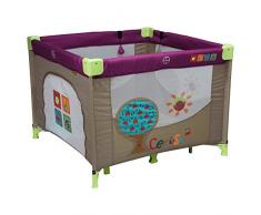 Looping - Grand Parc/Lit Bébé 100x100cm Pliant - Grand Espace de Jeux, Porte Zippée, Poignées de Maintien, Sac de Transport (Cassis)