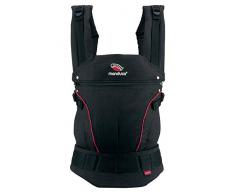 manduca First Porte Bebe > HempCotton Black-Red < Porte-Bébé Physiologique avec Ceinture Ventrale & Rallonge Dorsale, en Chanvre & Coton Biologique, 3 Positiones de Portage, Pour Bébés 3,5-20 kg