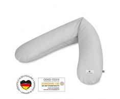 Julius Zöllner4661040527 Coussin dallaitement, coussin de grossesse, garnissage très agréable et souple flocons Argenté uni Env. 180 cm