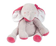 NOUKIES Peluche Framboise/Grege/Blanc Motif Anna 25 cm